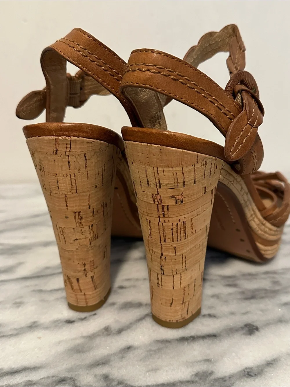 Frye Lena Leaf Ankle Platform Sandals women’s sz 9.5